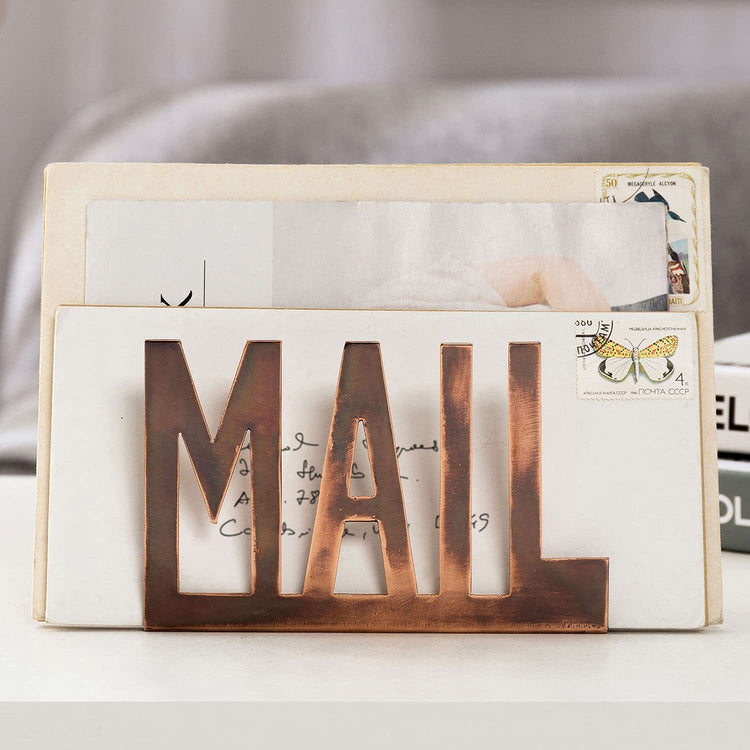 Copper Metal MAIL Cutout Design Letter Holder