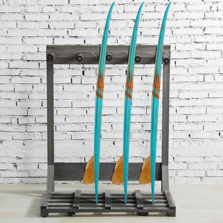 4-Ft Gray Freestanding Vertical Surfboard Storage Rack
