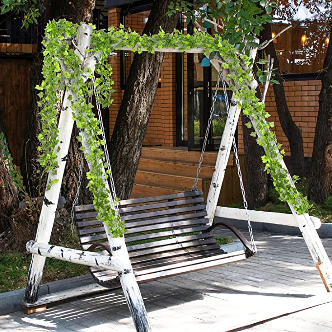 12 Piece Set Artificial Ivy Leaves Vines Foliage Garland, Faux Hanging Greenery Strands