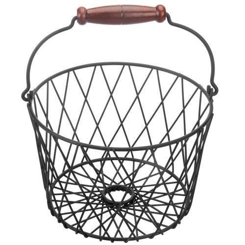 Black Metal Country Style Egg Basket with Handle - MyGift