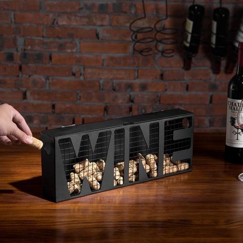 Black Metal Wine Cork Storage Holder
