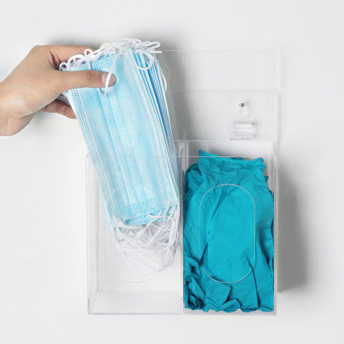 Premium Clear Acrylic Wall Mounted Mask and Glove Organizer