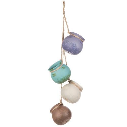 Hanging Ceramic Planter Set, Pastel Multi-Color - MyGift