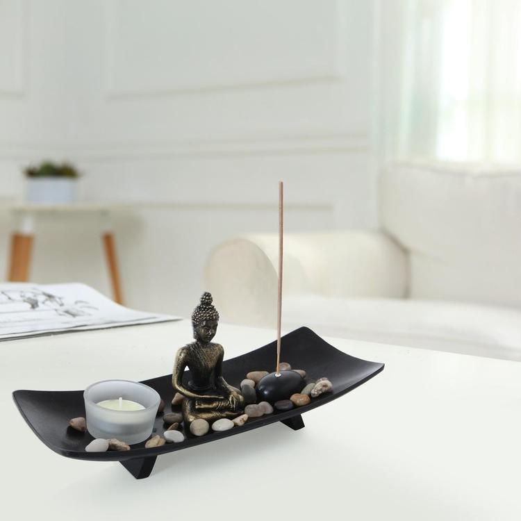 Incense Zen Candle Buddha Statue Set