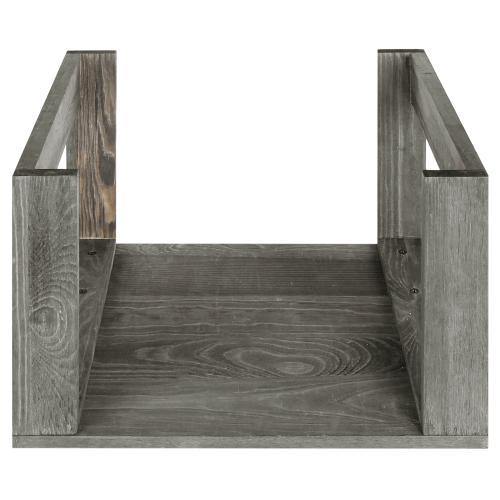 Gray Wood Vinyl Record Crate