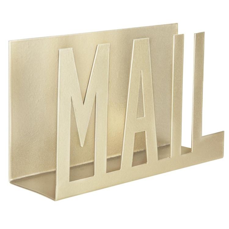 Modern Brass-Tone Metal Cutout-Design MAIL Holder - MyGift Enterprise LLC