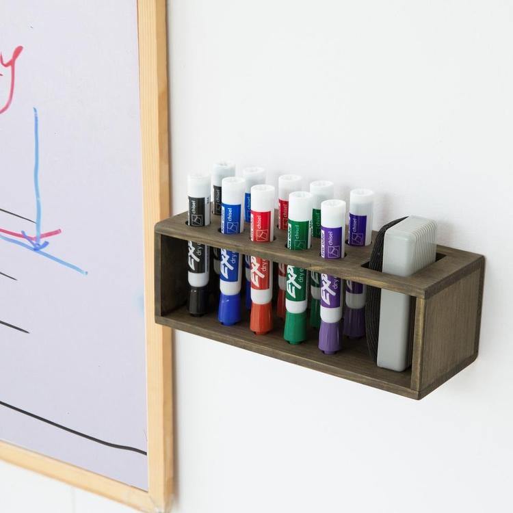 Rustic Wood Dry Erase Marker Holder