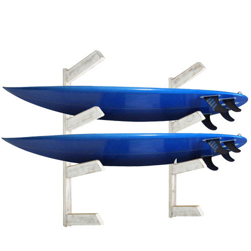 Whitewashed Wood Surfboard/Longboard/Stand Up Paddle Board Storage Rack