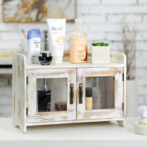 Whitewashed Wood Kitchen & Bathroom Countertop Cabinet