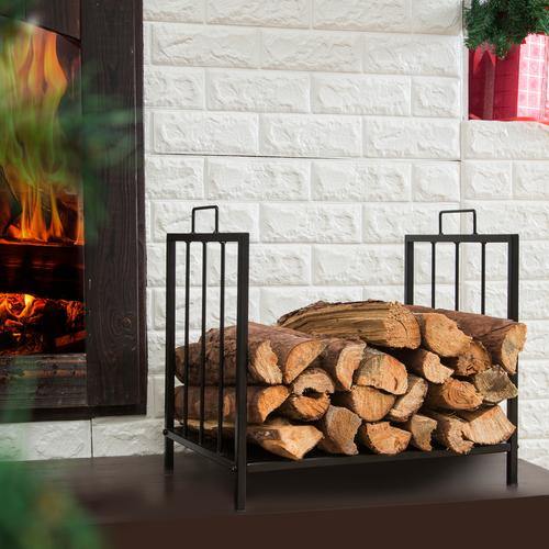 Black Metal Firewood Rack