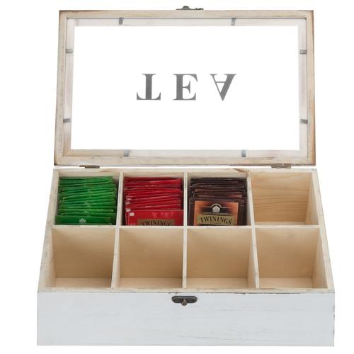 Vintage Wood Storage Box with Clear Lid